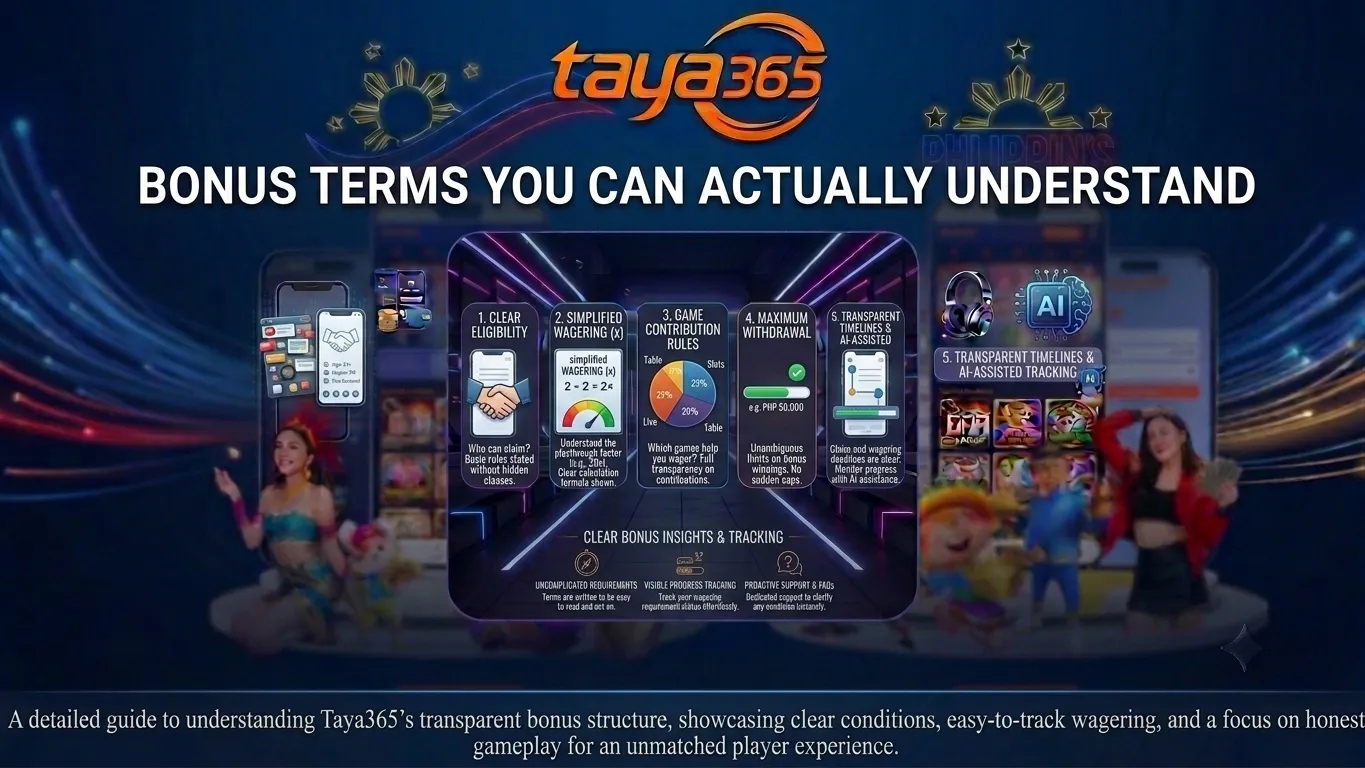 Taya365 - Bonus Terms You Can Actually Understand