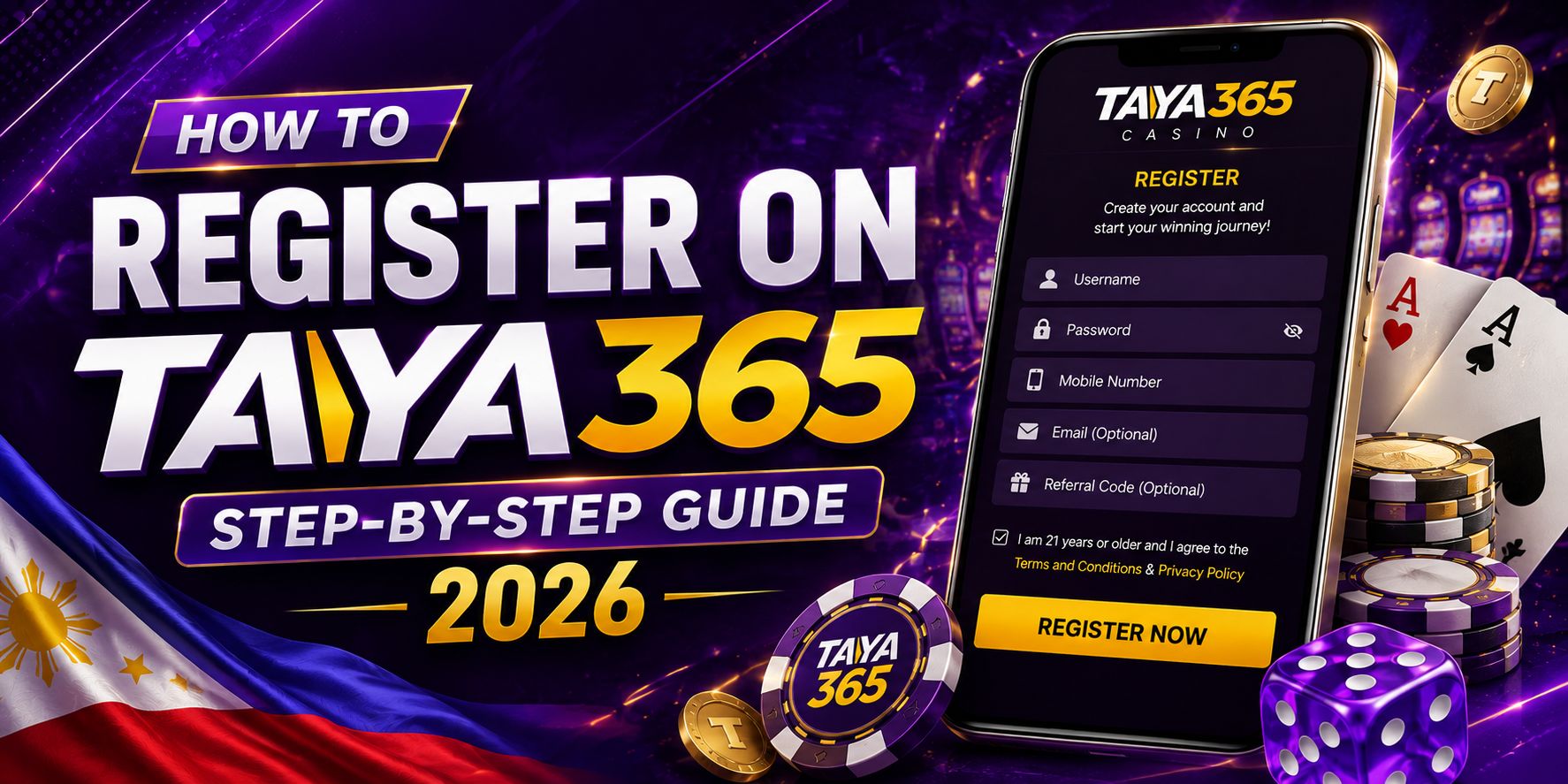 How to Register on Taya365 Casino Step-by-Step Guide 2026